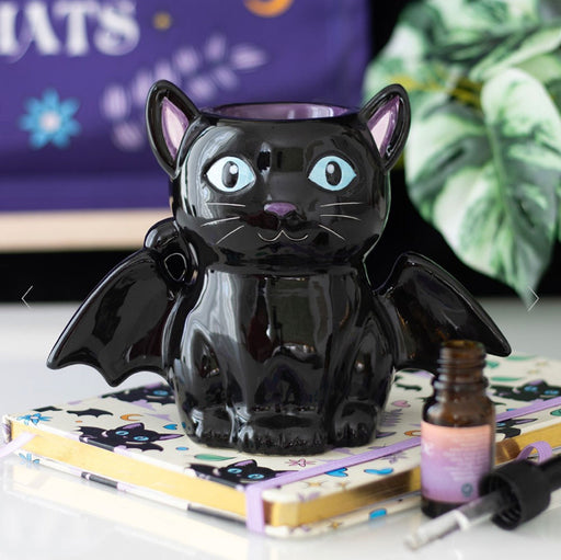 Cute and Creepy Bat Cat Oil Burner and Wax Melt Warmer