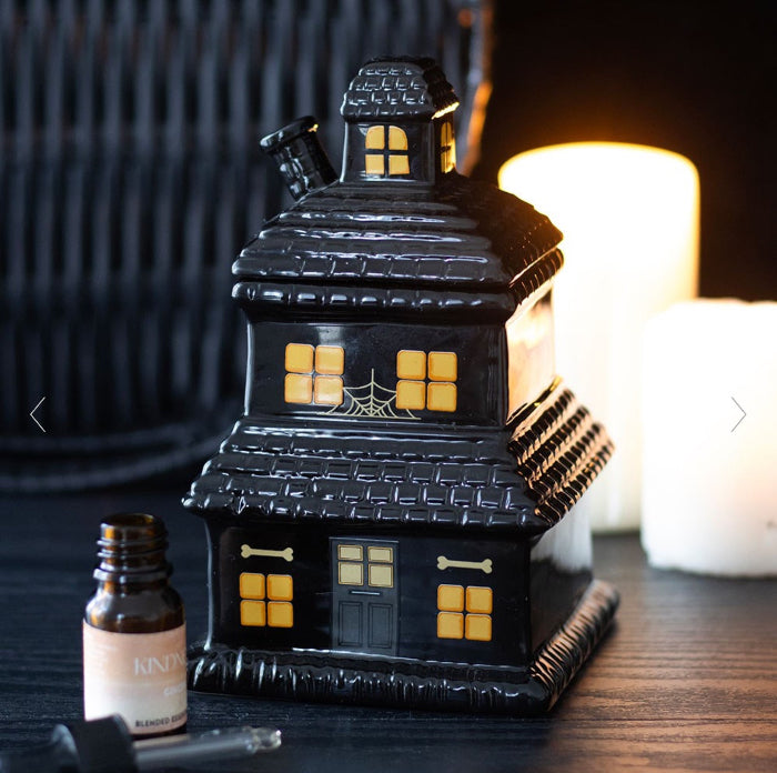 Black Haunted House Oil Burner & Wax Melt Warmer