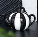 Black and White Striped Pumpkin Teapot - Halloween