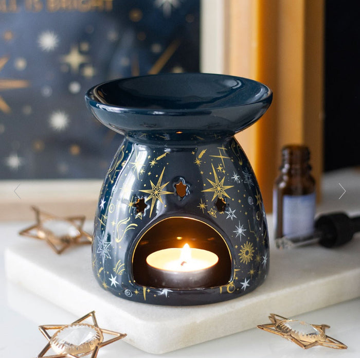 Blue Starry Night Oil Burner & Wax Melt Warmer
