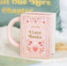 I Love Books Pink Book Shaped Mug