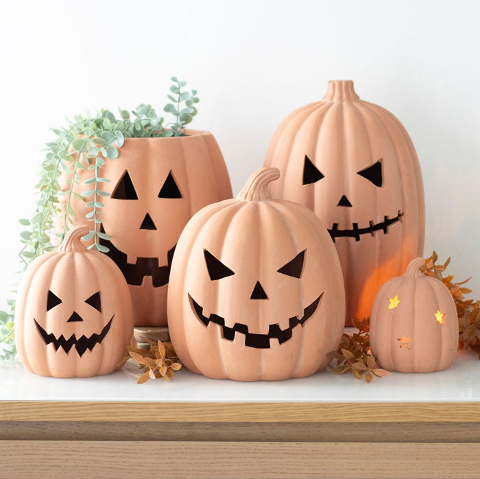 Halloween Terracotta Pumpkin Ornament - 15cm