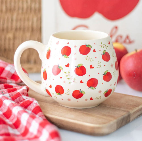 Autumn Apple Print Rounded Mug