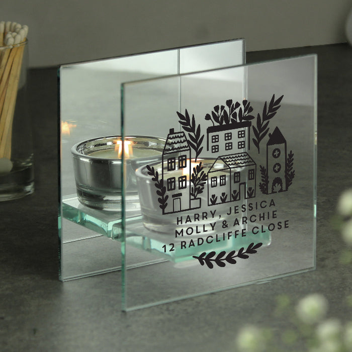 Personalised Home Design Glass Tealight