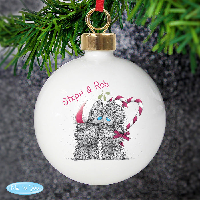 Personalised Me To You Couples Christmas Bauble