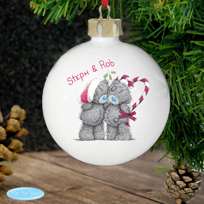 Personalised Me To You Couples Christmas Bauble