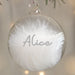 Personalised Silver Glitter Name Only Feather Glass Bauble