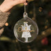 Personalised Gold Glitter Name Angel Memorial Glass Christmas Bauble