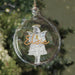 Personalised Gold Glitter Name Angel Memorial Glass Christmas Bauble