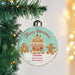 Personalised Gingerbread House Christmas Glass Bauble