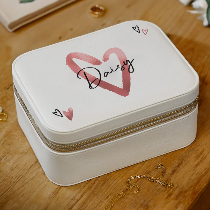 Personalised Heart Travel Jewellery Box