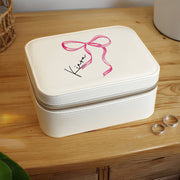 Personalised Bow Design Travel Jewellery Box