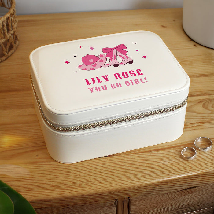 Personalised Cowgirl Travel Jewellery Box