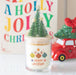 Merry & Bright Cinnamon Spice Christmas Glass Candle with Tree