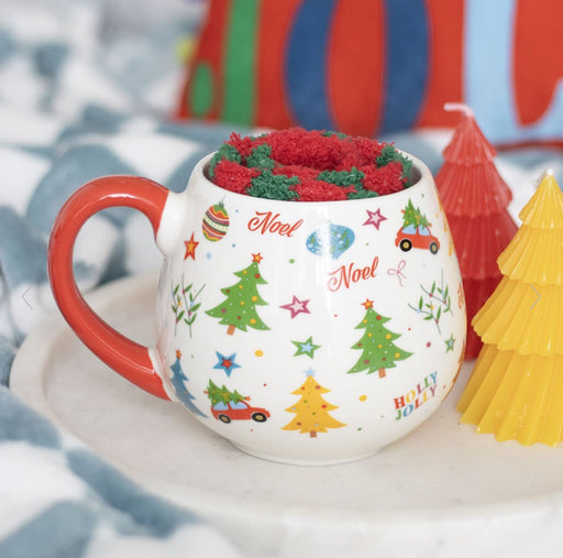 Nostalgic Christmas Print Mug and Socks Set