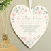 Personalised Step Mum Floral Large Wooden Heart Decoration
