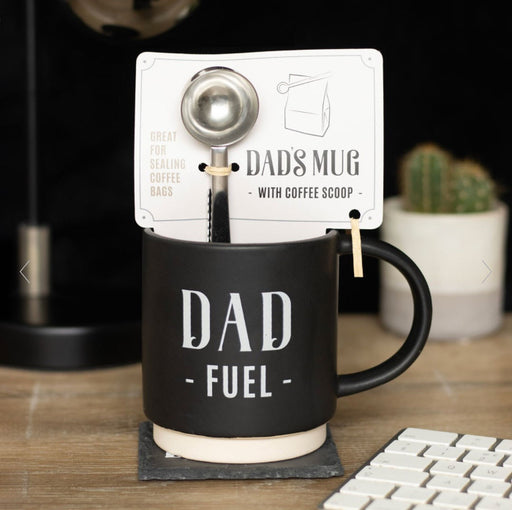 Novelty Dad Fuel Mug and Coffee Scoop & Clip