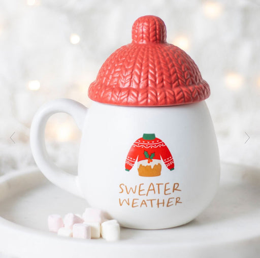 Novelty Sweater Weather Lidded Mug