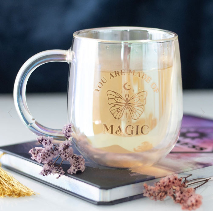 You Are Made of Magic Iridescent Double Walled Glass Mug