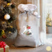 Personalised Luxury Silver Grey Pom Pom Christmas Sack - Rocking Horse