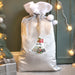 Personalised Luxury Silver Grey Pom Pom Christmas Sack - Rocking Horse