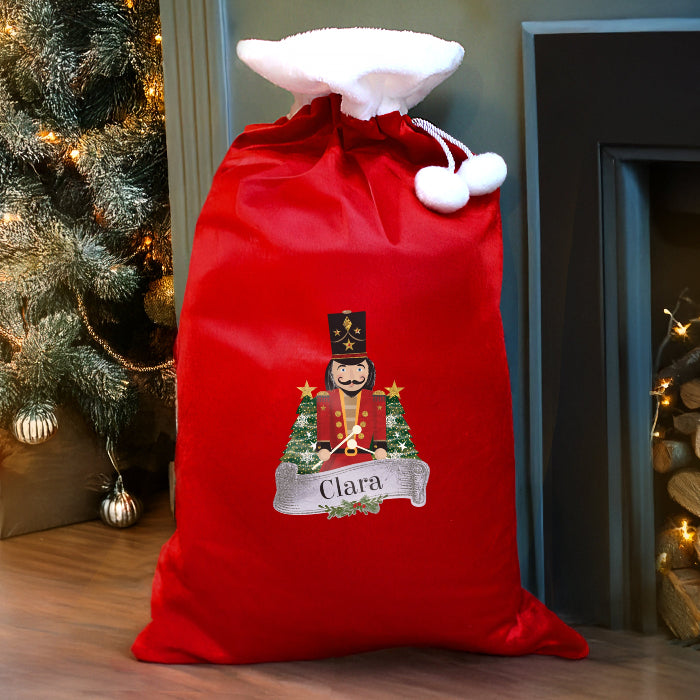 Personalised Nutcracker Luxury Red Christmas Sack