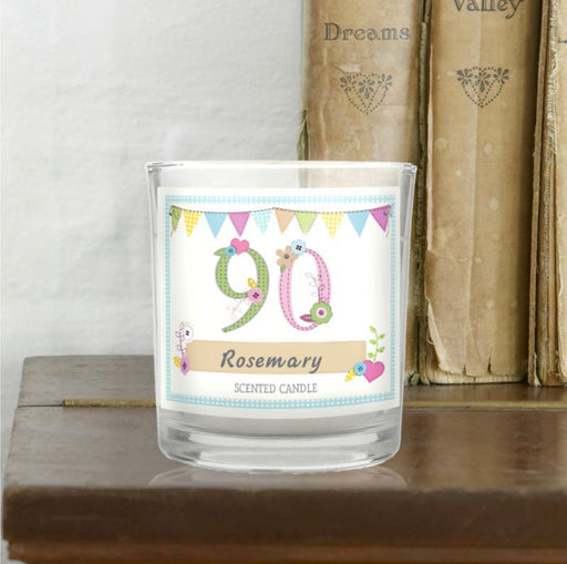 Personalised 90th Birthday Scented Jar Candle