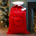 Personalised Holly Wreath Red Luxury Christmas Sack
