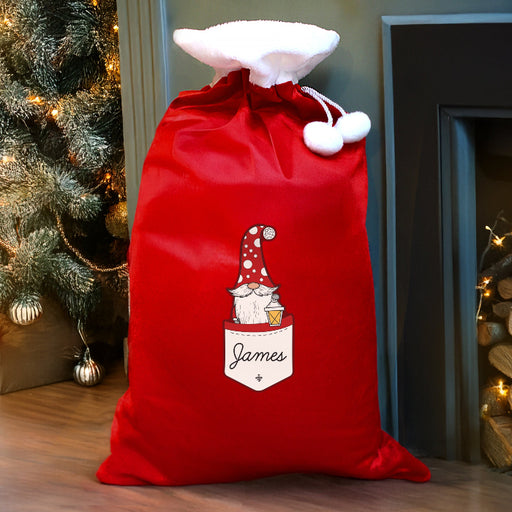 Personalised Gonk Family Red Christmas Sacks