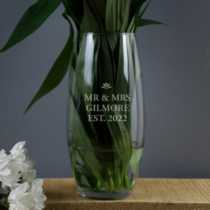 Personalised Any Message Bold Font Glass Vase