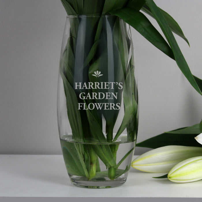 Personalised Any Message Bold Font Glass Vase