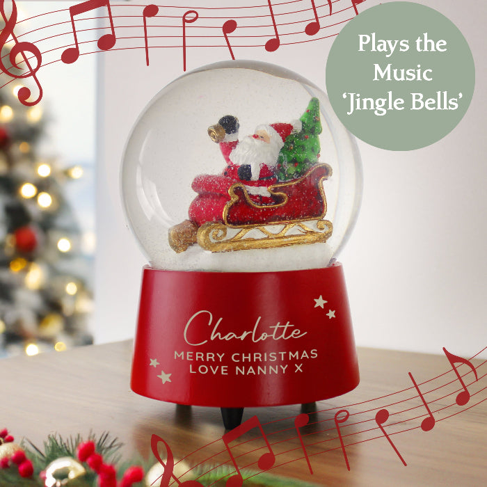 Personalised Musical Santa Globe Christmas Decoration