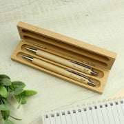 Personalised Floral Wooden Pen and Pencil Box Gift Set