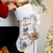Personalised Silver Christmas Stocking - Reindeer