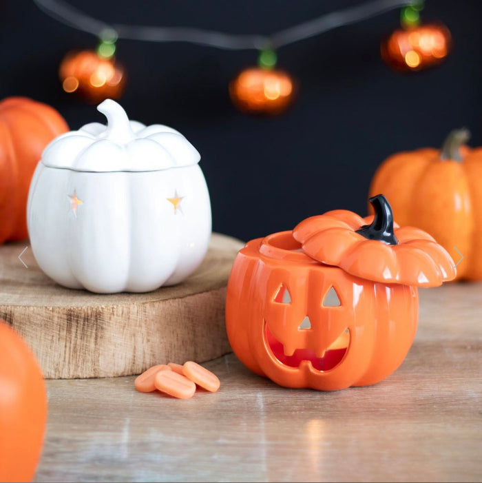White Pumpkin Oil Burner - Autumn Home Decor