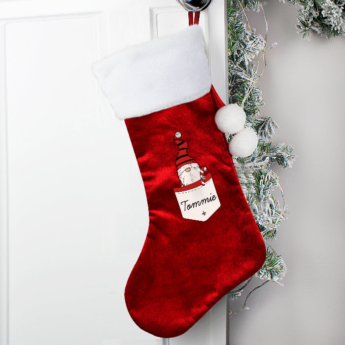 Personalised Gonk Family Red Christmas Stockings