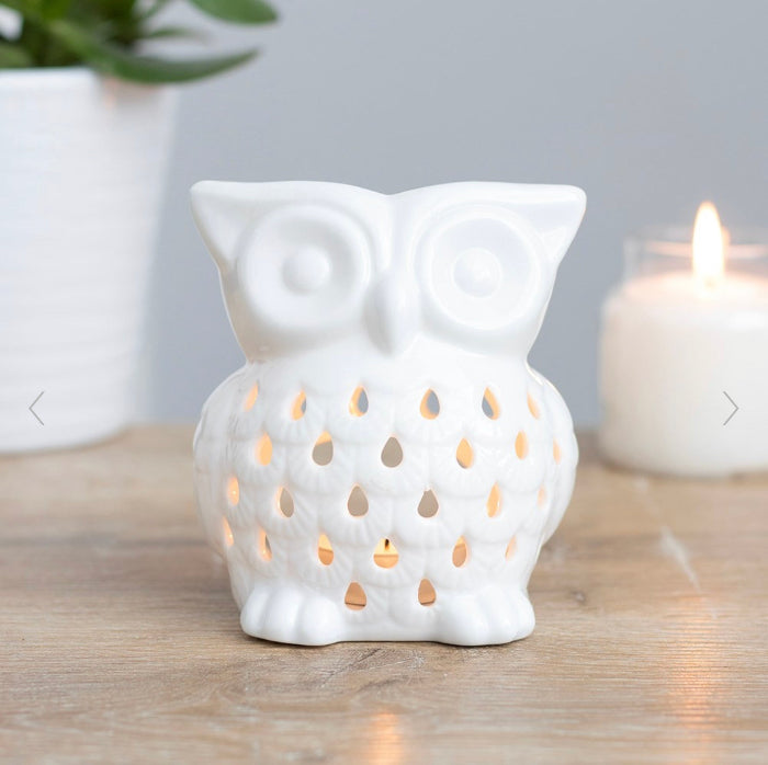 Autumn Decor White Owl Oil Burner