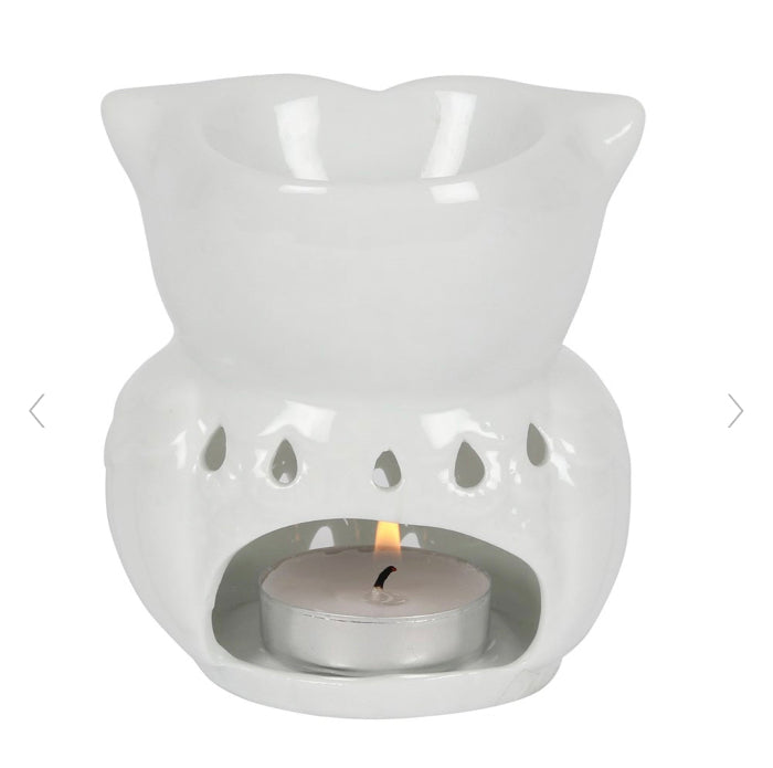 Autumn Decor White Owl Oil Burner