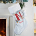 Personalised Silver Grey Christmas Stocking - Initial Reindeer