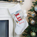 Personalised Silver Grey Christmas Stocking - Initial Reindeer
