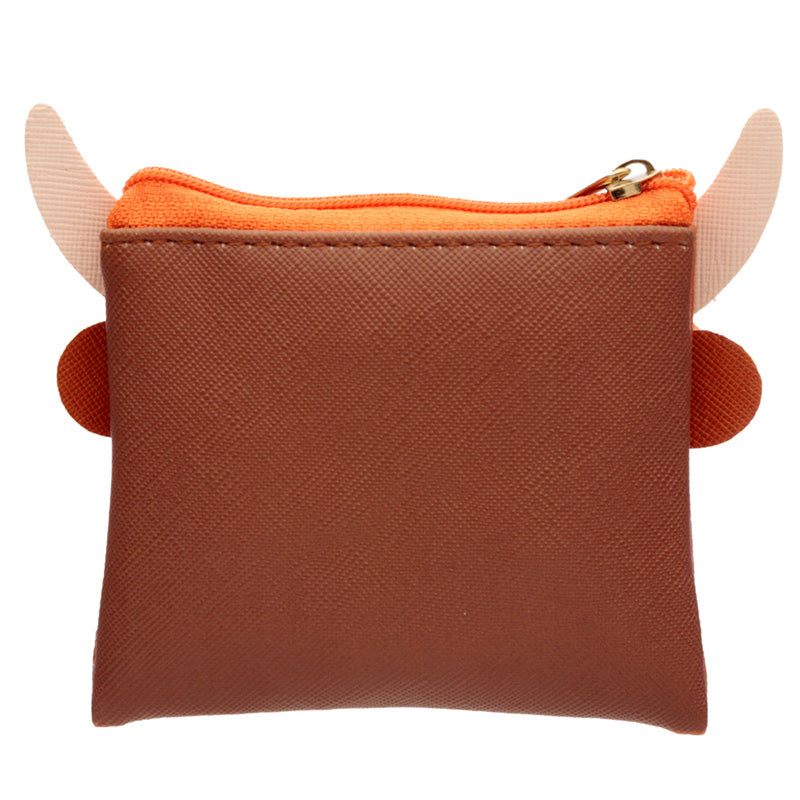 Highland Cow Fluffy Fringe PVC Purse