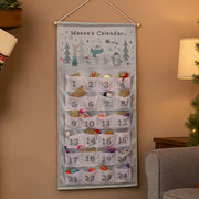 Personalised Silver Fabric Advent Calendar With Pocket - Polar Bear