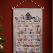 Personalised Silver Fabric Advent Calendar With Pockets - Home Woodland