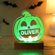 Personalised Pumpkin Halloween LED Light - Decor