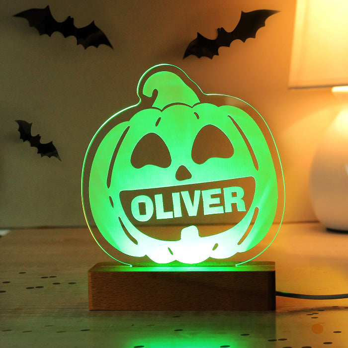 Personalised Pumpkin Halloween LED Light - Decor