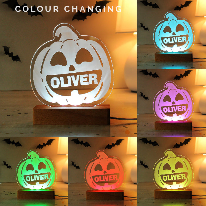 Personalised Pumpkin Halloween LED Light - Decor