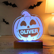 Personalised Pumpkin Halloween LED Light - Decor
