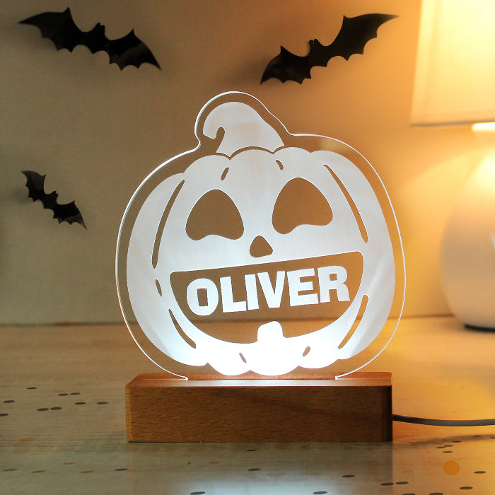 Personalised Pumpkin Halloween LED Light - Decor
