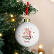 Personalised Unicorn Christmas Bauble