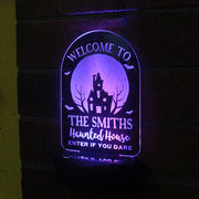 Personalised Haunted House Halloween Outdoor Light